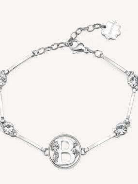 Brosway Italia Silver Letter B Bracelet with Swarovski Crystals